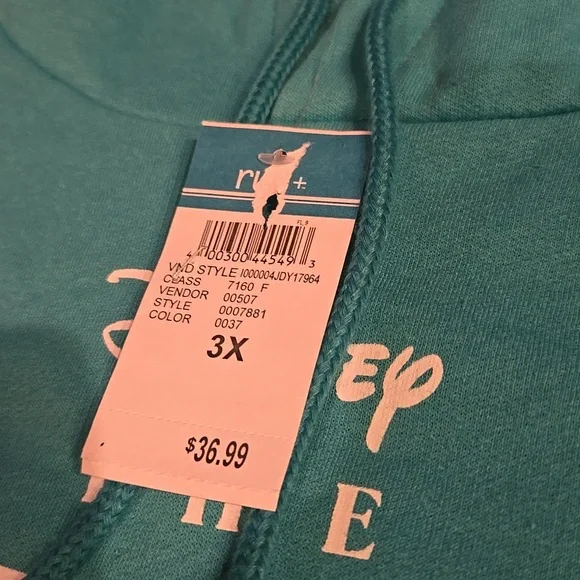 NWT Disney The Little Mermaid Women's Teal Aquamarine Hoodie Sweatshirt 3X - Picture 6 of 11
